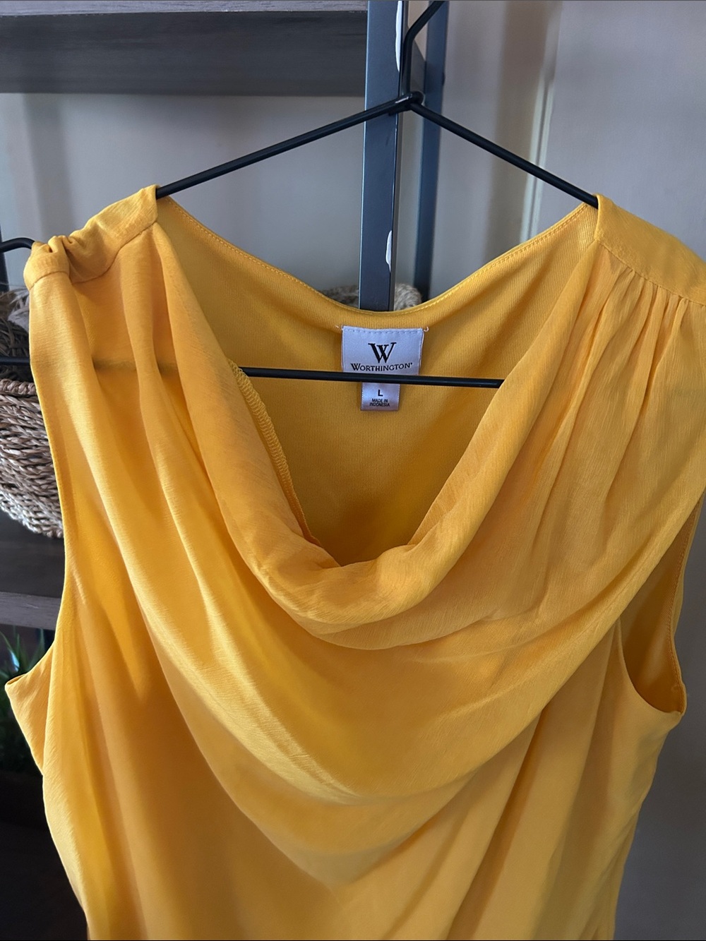 W by Worth Orange Sleeveless Cowl Neck Camisole